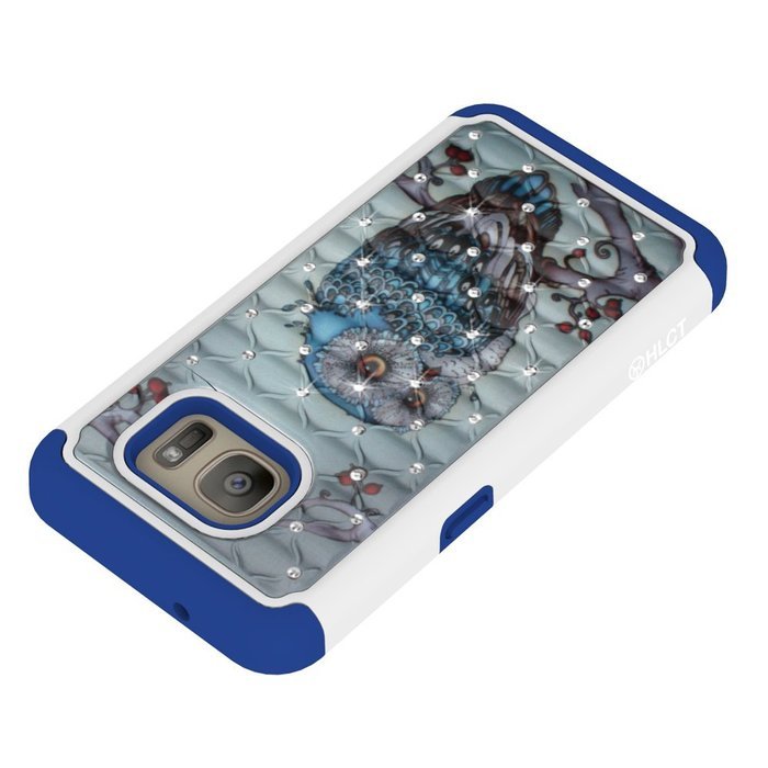Galaxy S7 Case, HLCT Rugged Shock Proof Dual-Layer Case for Samsung Galaxy S7 (2016) (Owl Blue) N10
