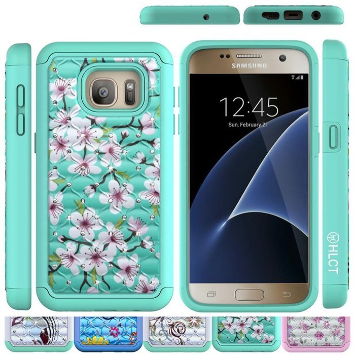 Galaxy S7 Case, HLCT Rugged Shock Proof Dual-Layer Case for Samsung Galaxy S7 (2016) (Owl Blue) N12