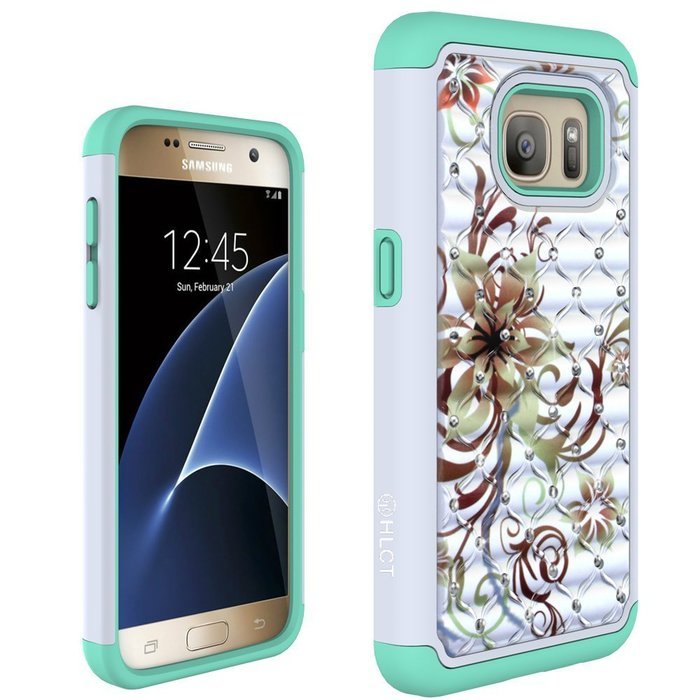Galaxy S7 Case, HLCT Rugged Shock Proof Dual-Layer Case for Samsung Galaxy S7 (2016) (Owl Blue) N13