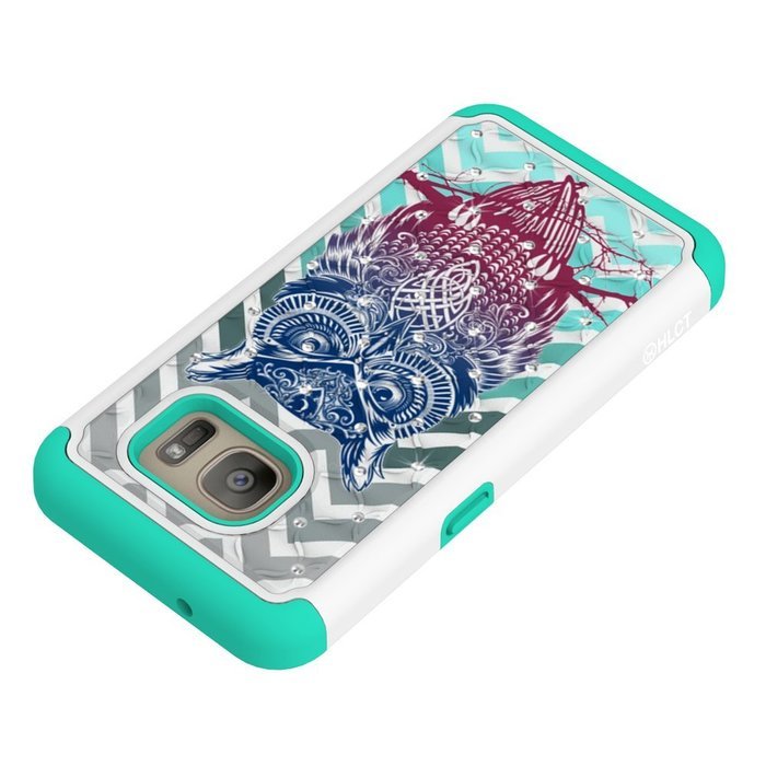 Galaxy S7 Case, HLCT Rugged Shock Proof Dual-Layer Case for Samsung Galaxy S7 (2016) (Owl Blue) N16