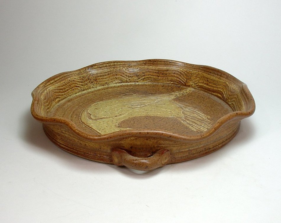 Stoneware Dove Pottery Pie Plate Ceramic Serving Baking Dish Tray N3