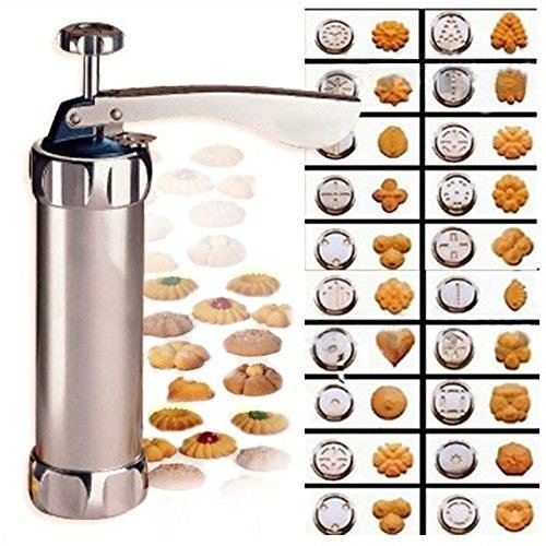 N.choice Aluminum Biscuit Cookie Maker Pump Press Machine Cake Decor 20 Moulds 4 Nozzles Silicone Cookie Stamp... N5