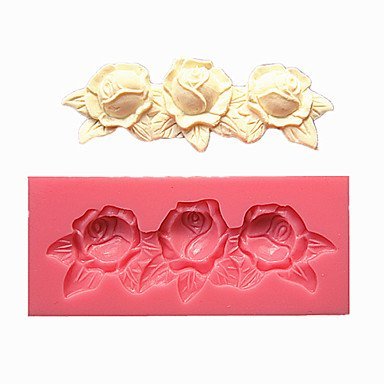 Sher 3 Rose Flower Relief Lace Fondant Cake Molds Chocolate Mould For The Kitchen Baking For Sugar Candy