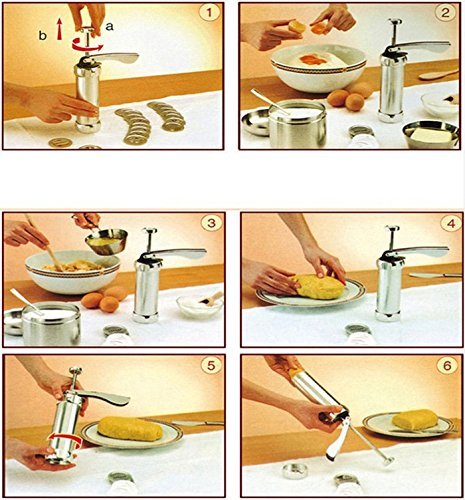 N.choice Aluminum Biscuit Cookie Maker Pump Press Machine Cake Decor 20 Moulds 4 Nozzles Silicone Cookie Stamp... N6