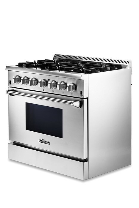 Thorkitchen HRD3606U 36" Freestanding Professional Style Dual Fuel Range with 5.2 cu. ft. Oven, 6 Burners, Convection... N2