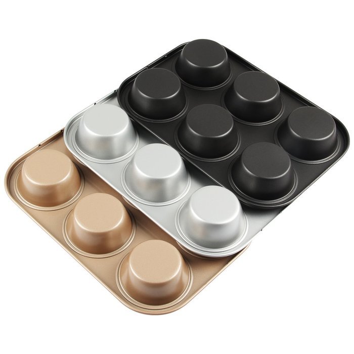 Yilove Non Stick 12 Cup Muffin Cupcake Pan (Black) N23