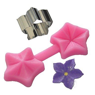 Sher FOUR-C Silicone Mold Flower Cupcake Decor Mold Color Pink N3