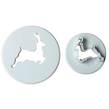 Sher 2Pcs Christmas EIK Fondant Cake Cookie Cutter Decorating Tool Craft Cupcake Decorating Tool N2