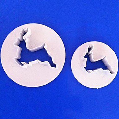 Sher 2Pcs Christmas EIK Fondant Cake Cookie Cutter Decorating Tool Craft Cupcake Decorating Tool N3
