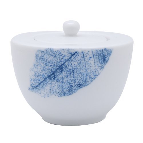Pretty Valley Home - Blue Leaf &ETH; Ceramic Sugar Bowl
