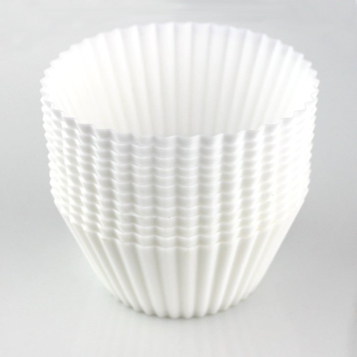 California Kitchenware Butterfield Silicone Cupcake Molds White (Set of 12)