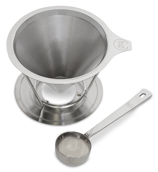 Pour Over Coffee Dripper with FREE Scoop and eBook Brewing Guide by Grand Central Coffee Co. - Stainless Steel... N4