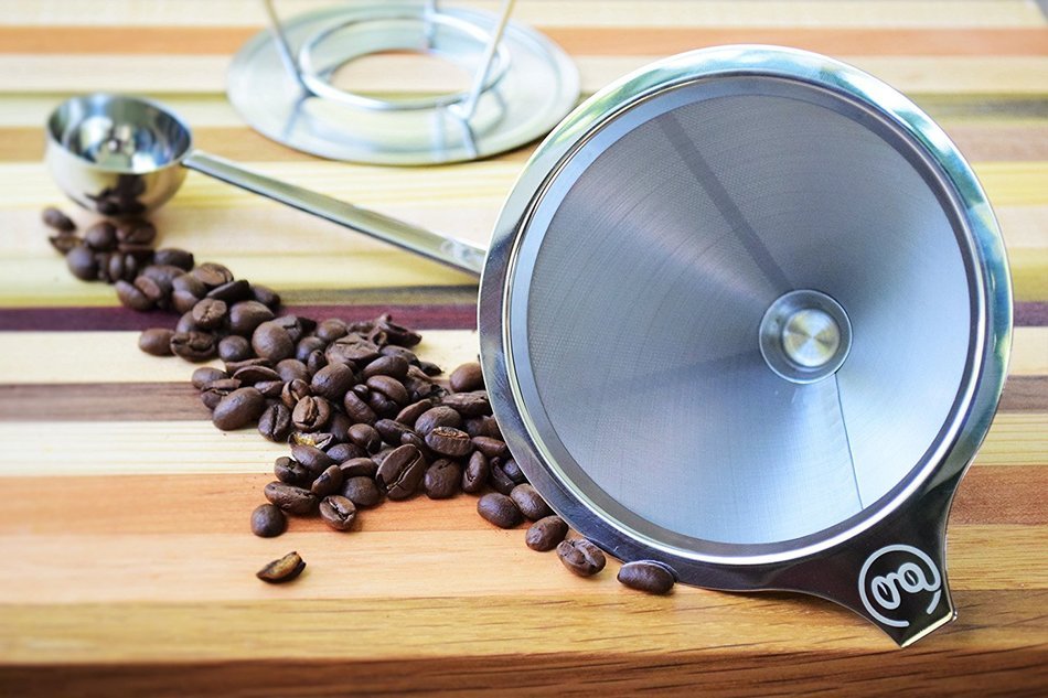 Pour Over Coffee Dripper with FREE Scoop and eBook Brewing Guide by Grand Central Coffee Co. - Stainless Steel... N6