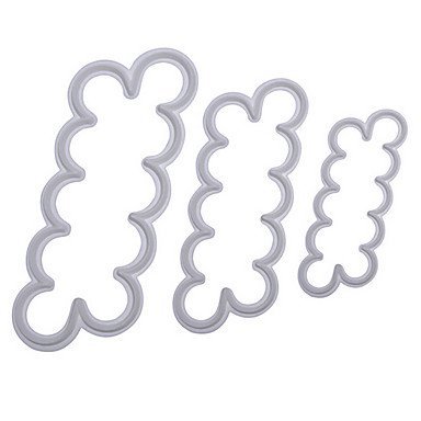 Sher 3pcs Petal Roses Flower Fondant Mold Fondant Cake Cookie Cutter Sugarcraft Tools Cake Tools for Cake Decoration N2