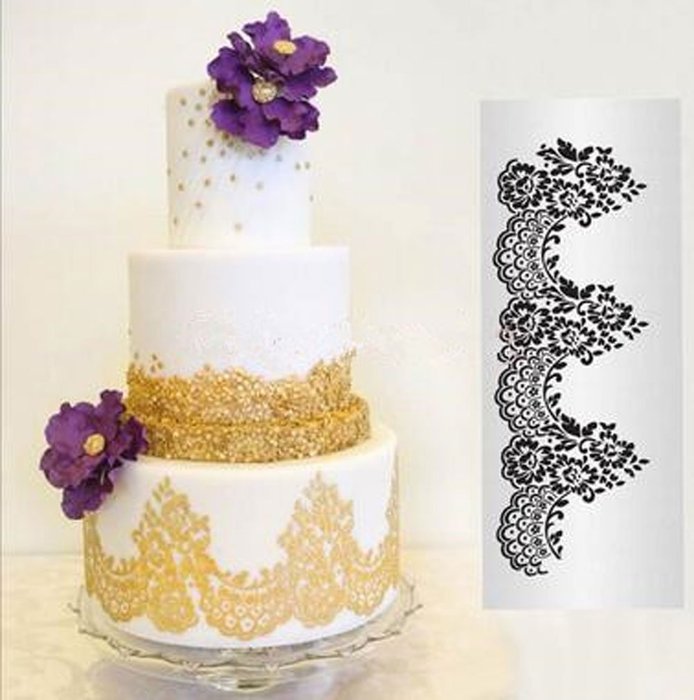 Wedding Large Fondant Cake Decorating Tool Silicone Mold Flower Lace Mat Border Cookie Cutter Cupcake Molde De... N3