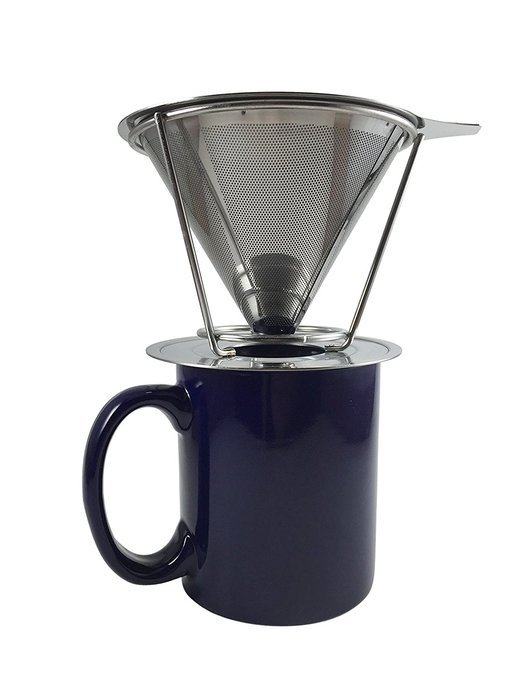 4 Cup Coffee Maker, Dual Mesh Pour Over Clever Coffee Dripper To Extract Most Flavors! Lifetime Warranty, Stainless... N4