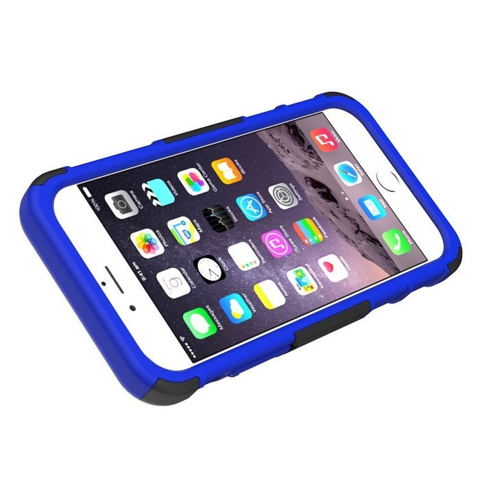 iPhone 6s Case, HLCT Rugged Shock Proof Dual-Layer Case with Built-In Kickstand for iPhone 6s / 6 4.7 Inch (Blue) N26
