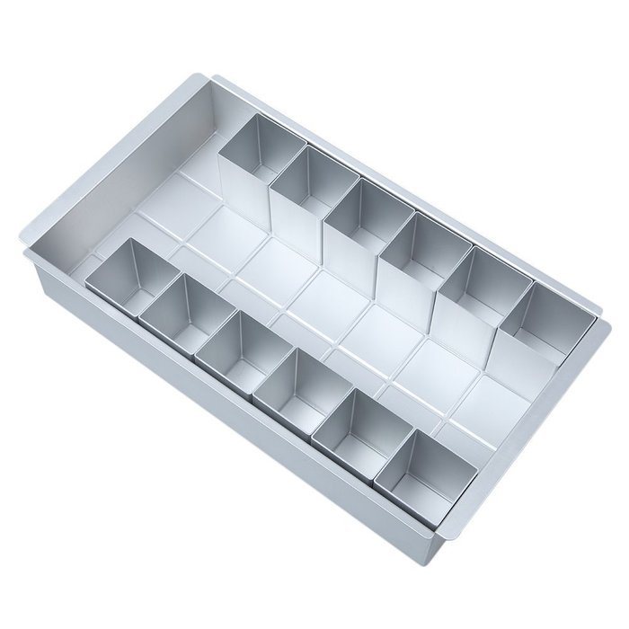 JVR&reg; KC10 Aluminum Alloy Alphabet Numbers Letters Cake Pan Jello Mold Baking Pan with 12pcs Squares to Make DIY... N3