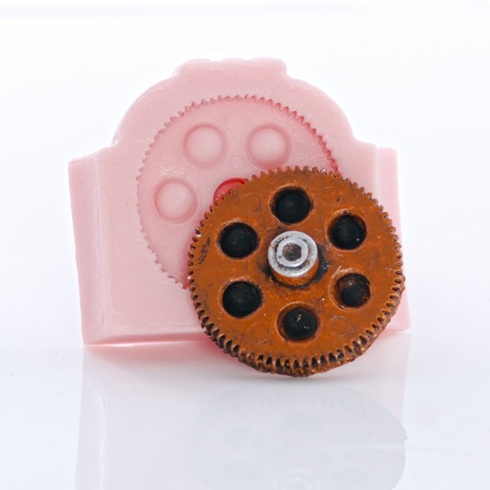 Small Steampunk Gear Mold Easy To Use Flexible Silicone Food Safe Fondant, Chocolate, Candy, Resin, Polymer Clay... N3