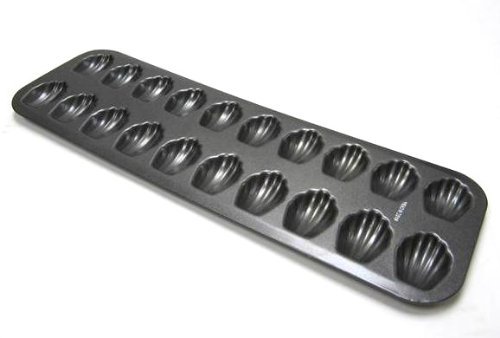 Chloe's Kitchen 203-180 20-Cavity Non-Stick Madeleine Pan, Mini, Dark Grey