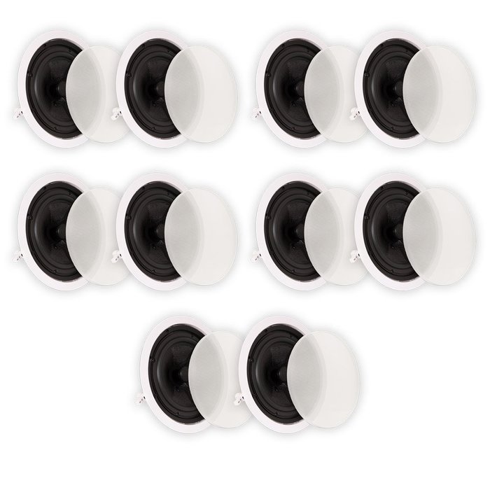 Theater Solutions TSS8C In Ceiling 8" Speakers Surround Sound Home Theater Deluxe 5 Pair Pack 5TSS8C