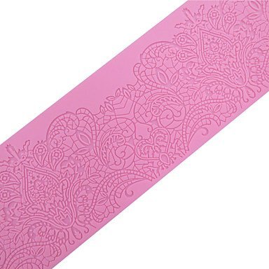 Sher Large Lotus Silicone Cake Border Mat, Silicone Mold Lace Cake Molds Fondant Tools, Sugar Lace Mats, N3