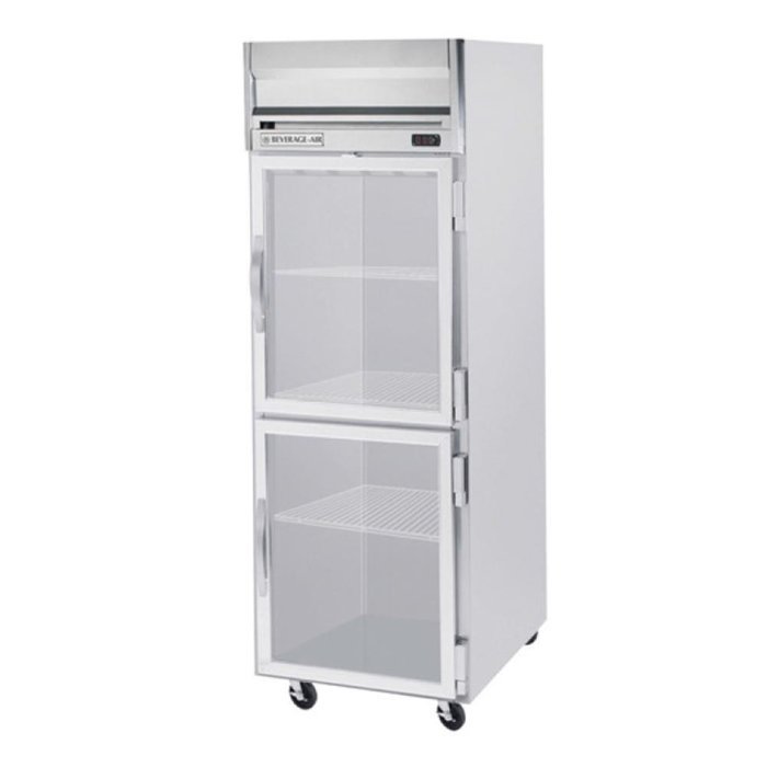 Beverage-Air HFPS1-1HG Horizon Series One Section Glass Half Door Reach-In Freezer 24 cu.ft. Capacity Stainless...
