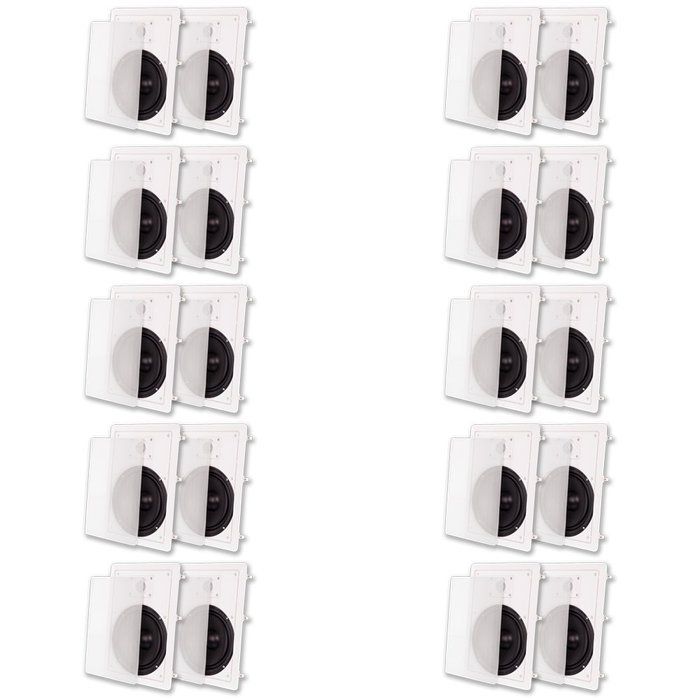 Acoustic Audio MT8 In Wall 8" Speaker 10 Pair Pack 2 Way Home Theater 6000 Watt MT8-10PR