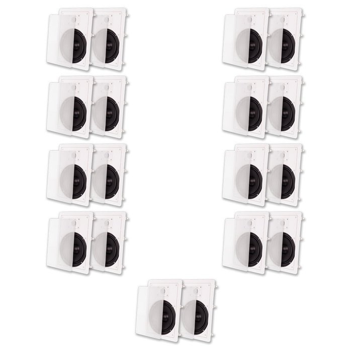 Acoustic Audio MT8 In Wall 8" Speaker 9 Pair Pack 2 Way Home Theater 5400 Watt MT8-9PR