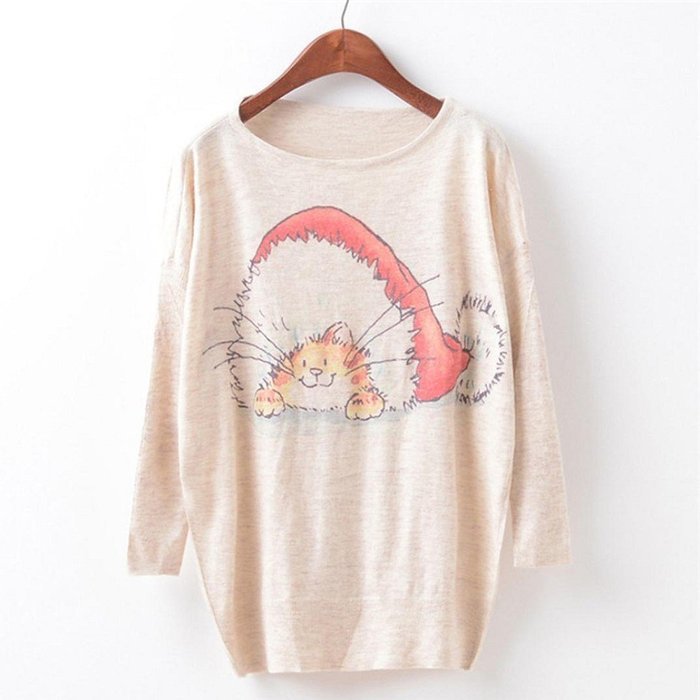 Knit Sweater,Morecome Womens Christmas Batwing Long Sleeve Loose Knitwear Tops (D) N19