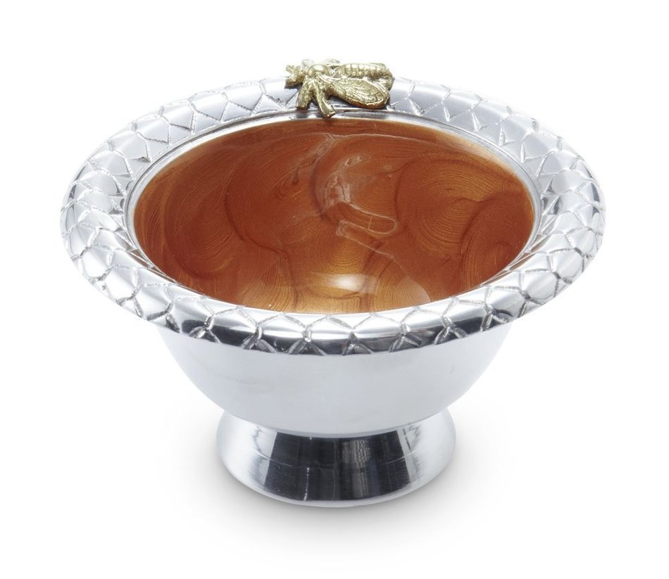 Julia Knight Queen Bee Pedestal Bowl, 5-Inch, Kiwi N8