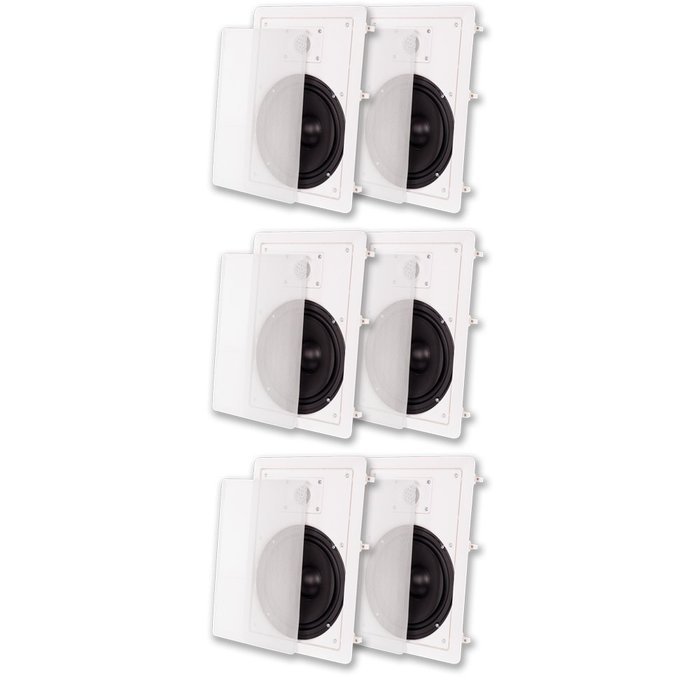Acoustic Audio MT8 In Wall 8" Speaker 3 Pair Pack 2 Way Home Theater 1800 Watt MT8-3PR