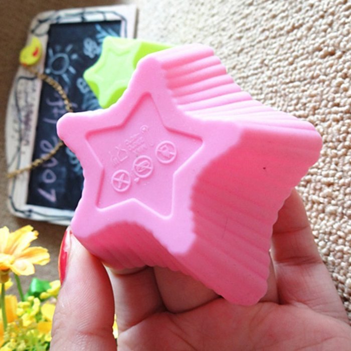 Qianle Silicone Cake Molds Baking Cups Mold Reusable Star Shape Mold