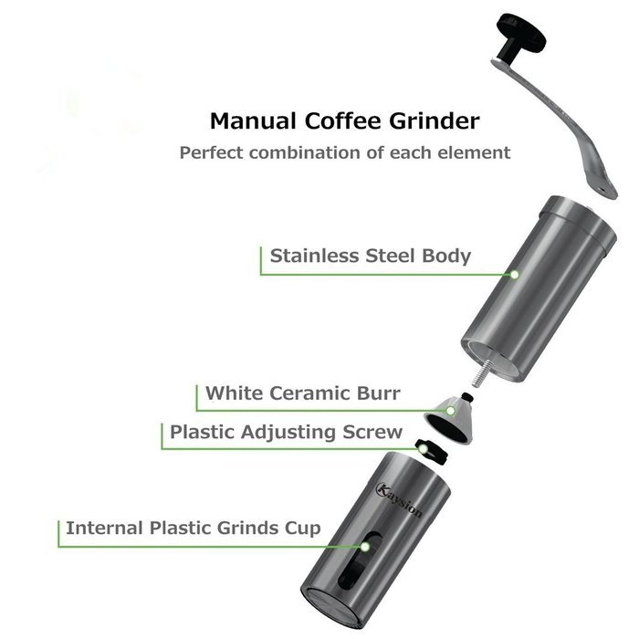 Manual Coffee Grinder KAYSION Coffee Grinder Hand Crank with Conical Ceramic Burr Adjustable Grind Size Grade... N6