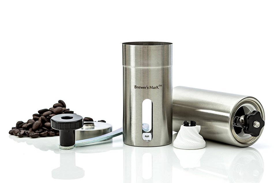 Brewer's Mark Burr Manual Coffee Grinder for Richer Aroma and Flavor than Electric Coffee Bean Mills N4