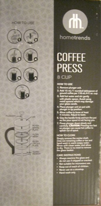 Home Trends Coffee Press 8 Cup N2