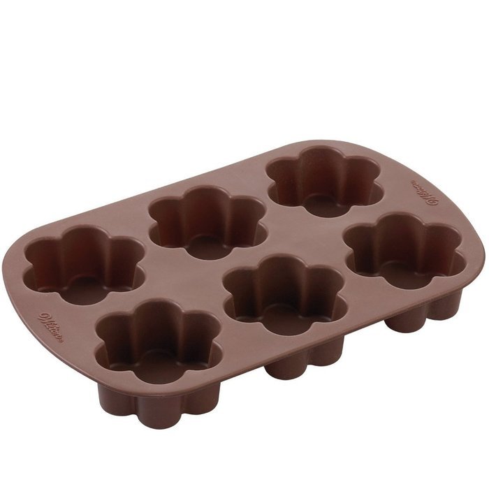 Wilton 2105-4924 Blossom Brownie Pops 6-Cavity Silicone Mold M4395