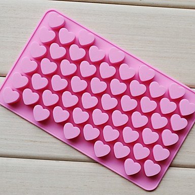 Y&XL&H Love Heart Shape Chocolate Tray, Silicone 55 Holes(Color Randoms)