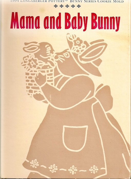 Longaberger Pottery Cookie Mold: 1994 Bunny Series - Mama and Baby Bunny