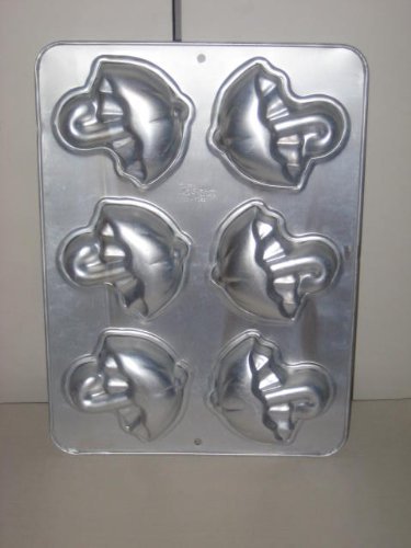 Wilton Minicake Cake Pan: Baby Shower Umbrellas Muffin Cup Cake Pan (2105-8256, 1995) ~ 6 Cavity Size N2
