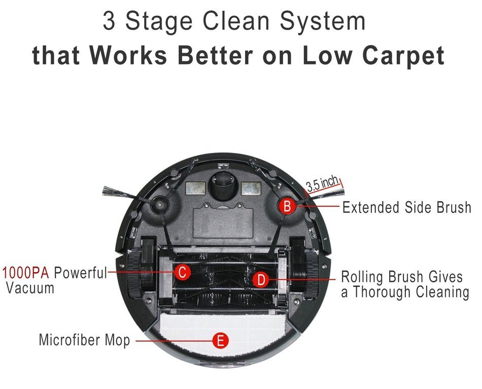 Volca Robot Vacuum Cleaner and Mop, Vacuuming Sweeping and Mopping All-in-one, Auto Charge Virtual Wall Remote... N8