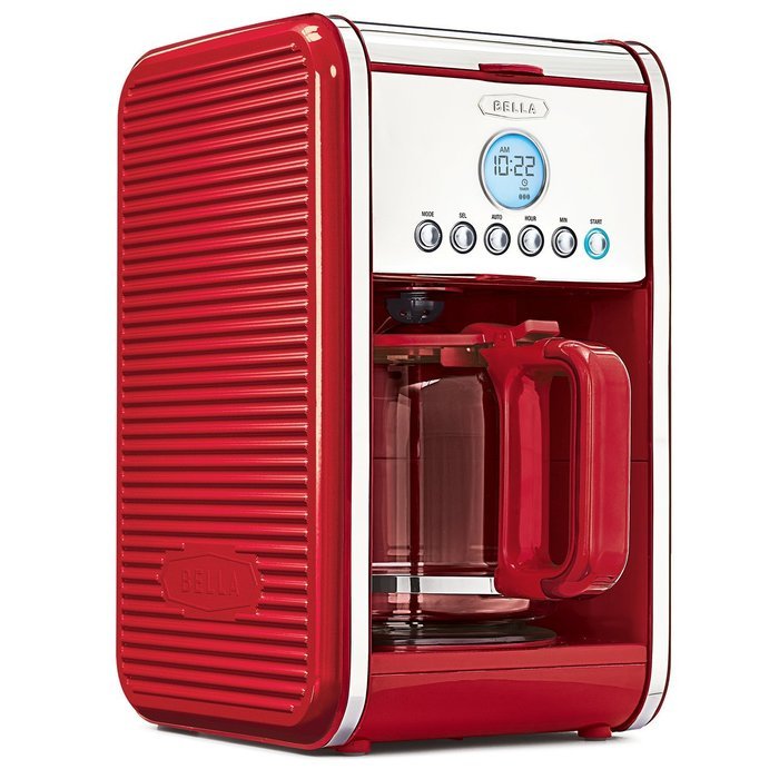 BELLA LINEA Collection 12 Cup Programmable Coffee Maker, Color Red 14108 N3