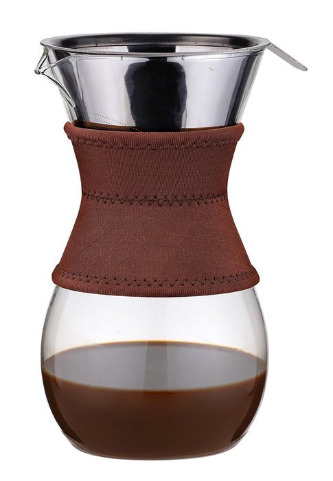 Osaka Pour-Over Drip Brewer, 6 Cup (27 oz) Glass Carafe with Permanent Stainless Steel Filter "Itsukushima" N3