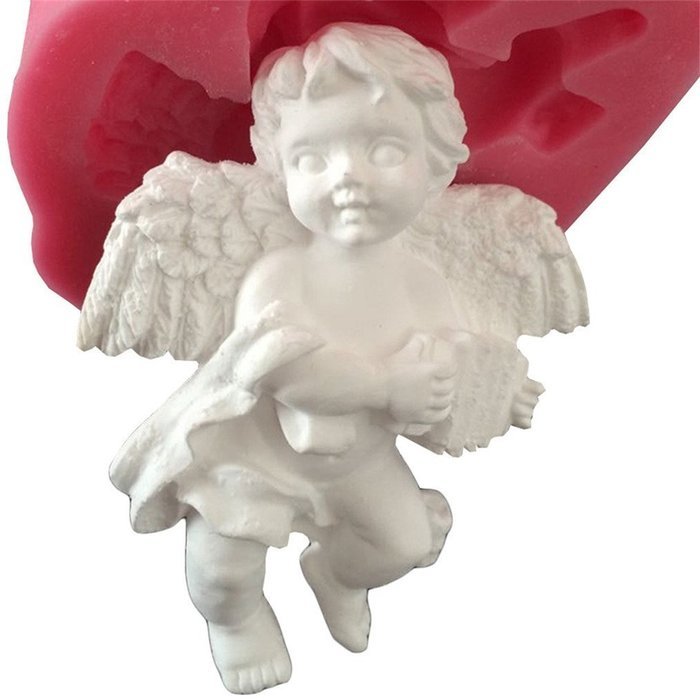 FLY Accordion Angel 3D Silicone Fondant Cake Mold For Cake Decorating Baking Mould,Pink N3