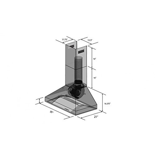 Z Line 59730 Z Line 900 CFM Wall Mount Range Hood, 30", Stainless