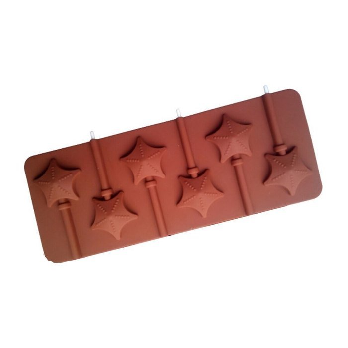 Generic 6 Hole Starfish Shape Silicone Lollipops Mold