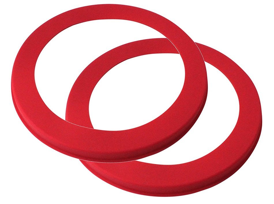 PKC 61250 10-Inch Red Silicone Pie Shield 2-Pack N2