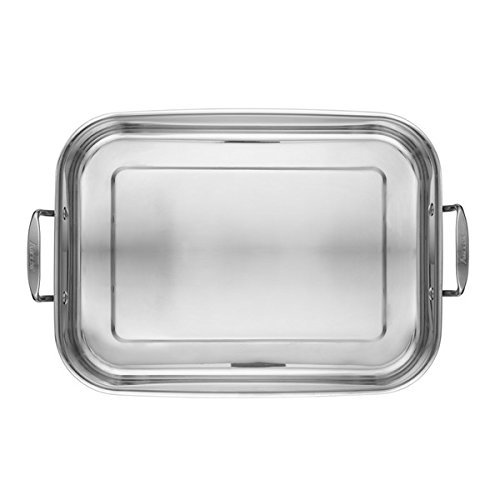 Tri-Ply Clad Stainless Steel 17-inch by 12-1/2-inch Large Rectangular Roaster with Nonstick Rack N5