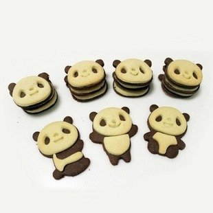 1Set(4Pcs) Packaged - Panda Cute Cartoon Cookie Cutter Fondant Cake Sugar Crafts Mold - Black&White N2