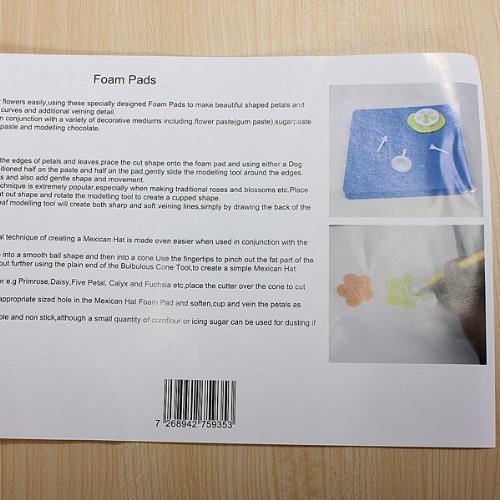 12 Holes Foam Pad Mat Cake Fondant Decorating Modelling Flower DIY N4